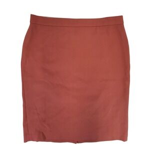 Ann Taylor Red Brick Pencil Skirt Knee Length Business Casual Size 14